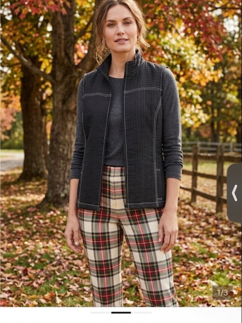 Chico's Black Quilted Vest with Contrast Stitching